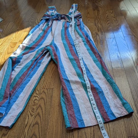 Madewell Cap-Sleeve Tie Jumpsuit in Flagstaff Stripe Linen cotton blend size 8 - Picture 8 of 12